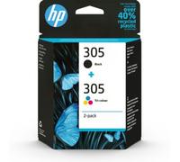 Cartouche d'encre HP Pack de 2 Originales 305 (Noir + 3 Couleurs) - 6ZD17AE