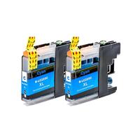 Cartouche d'encre LC227XL LC225XL, Compatible avec b-Rother DCP-J4120DW/J4420DW/J4620DW/J4625DW/J5620DW/J5625DW(2pcs Cyan)
