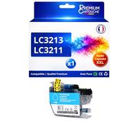Cartouche d'encre LC3213C LC3213 C LC3211C LC3211 C Compatible pour Brother DCP J497DW J572DW J772DNW J772DW J774DW MFC J491DW J497DW J890DW J895DW Cyan Haute capacité avec Puce 400 Pages