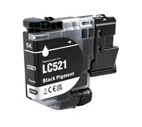 Cartouche d'encre LC521 LC-521 Compatible for Brother, Remplacement d'imprimante DCP-J1260W J1310DW J1313DW J1360DW J1460DW(1PC Black)