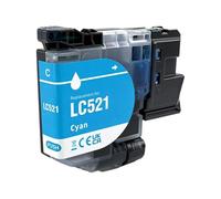 Cartouche d'encre LC521 LC-521 Compatible for Brother, Remplacement d'imprimante DCP-J1260W J1310DW J1313DW J1360DW J1460DW(1PC Cyan)