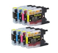 Cartouche d'encre Noire LC1280, Compatible avec LC1240 LC1220 Compatible avec MFC-J6710DW MFC-J6910DW MFC-J430W MFC-J835DW DCP-J525W DCP-J725DW(2 Set)