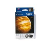 Cartouche d'encre originale Brother LC1240BK Noir, rendement 600 pages, dimensions 24x85x121mm, poids 50g, pour imprimantes Brother.