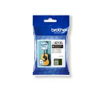 Cartouche d'encre originale Brother LC421XLBK Noire, rendement 500 pages, dimensions 20x70x85mm, poids 47g, pour imprimantes Brother compatibles