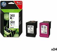 Cartouche d'encre originale HP Officejet 3830 - Nº 302 (F6U66AE + F6U65AE) Jaune (24 pièces)