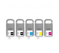 Cartouche d'encre PFI-710, Recharge d'encre à Colorant avec Puce, Compatible avec Canon TX2000/TX3000/TX4000(A Set)