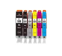 Cartouche d'encre PGI-530 CLI-531, Compatible avec Canon, TS8750 | PGI-530XL CLI-531XL pour TS8751, noir magenta cyan jaune photonoir gris(1 SET 6PCS)