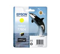 Cartouche d'encre pigmentée Epson T7604 Jaune, Original, pour SureColor SC-P600, C13T76044010, Jet d'encre, 1 pièce.