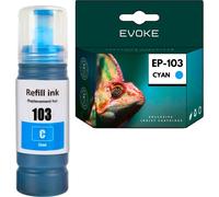 Cartouche d'encre pour Epson 103 Cyan 70 ml | Remplacement pour EcoTank L3251 L3250 L3150 L3151 L3260 L3256