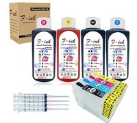 Cartouche d'encre rechargeable 29XL et encre de bouteille 4 x 100 ml compatible pour Expression Home XP-255 XP-257 XP-352 XP-355 XP-452 XP-452 XP-455 XP-245 XP-245 XP-335 XP-352 247 XP-345 XP-445