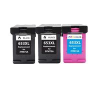 Cartouche d'encre Remanufacturée pour 653 653XL De Remplacement. Compatible avec L'imprimante DeskJet Ink Advantage 6075 6475(2BK 1C)