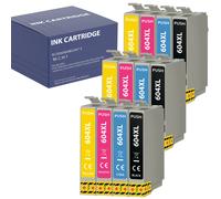 Pack 12 Cartouches d'encre remplacement pour Epson 604XL compatible Epson WorkForce WF-2910 WF2930 WF-2935 WF-2950 Expression Home XP-2200 XP-2205 XP-3200 XP-3205 XP-4200 XP-4205 - Pack 3 Noir 3 Cyan