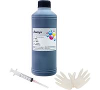 Cartouche D'Imprimante Universelle 500Ml 17.59Oz Noir Recharge D'Encre Canon Lexmark Brother Cartouche Rechargeable Et Encre De Teinture Ciss Avec Seringue Et Gants