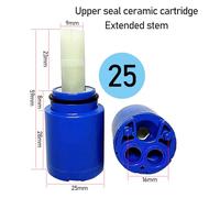 Cartouche En Céramique De 25 Mm, Cartouches De Robinet En Céramique Scellées Supérieures Avec Tige D'extension Carrée Pour Lavabo De Cuisine Et De Salle De Bain