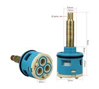 Cartouche En Céramique De 33 Mm Sans Distributeur, Remplacement De Cartouche De Robinet En Céramique Pour Robinet De Douche À Poignée Unique, Valve De Robinet En Céramique