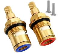 Cartouche en céramique de rechange 1/4 de tour 20 dents, soupape en laiton pour cuisine salle de bain douche (2 ensembles)