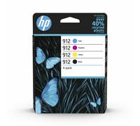 HP 912 Pack de 4 cartouches d'encre Noir/Cyan/Magenta/Jaune authentiques