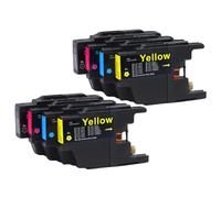Cartouche Encre LC12 LC17 LC40 LC71 LC73 LC75 LC400 LC1220 LC1240 LC1280 Utiliser avec MFC-J6910CDW J6710CDW J840N J280W(2Set 8PCS)