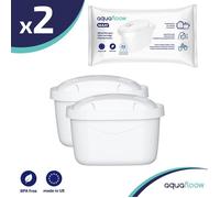 Cartouche filtrante - Aquafloow - cartouche pour Brita - Lot of 2 - Remplacement pour Brita Maxtra, Style, Merella Cool, Mavea