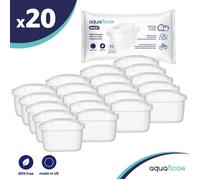 Cartouche filtrante - Aquafloow - cartouche pour Brita - Lot of 20 - Remplacement pour Brita Maxtra, Style, Merella Cool, Mavea