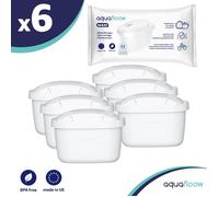 Cartouche filtrante - Aquafloow - cartouche pour Brita - Lot of 6 - Remplacement pour Brita Maxtra, Style, Merella Cool, Mavea
