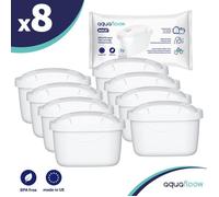 Cartouche filtrante - Aquafloow - cartouche pour Brita - Lot of 8 - Remplacement pour Brita Maxtra, Style, Merella Cool, Mavea