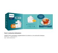 Philips Cartouches filtrantes Anticalcaire+ Pack 3 – Réduit la dureté jusqu'à 50% – Compatible Brita