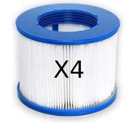 Cartouche Filtre à Vis - Aqua Spa - Lot de 4 - Papier 120 Plis - 80 mm de Hauteur - 100 mm de Diamètre