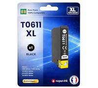 Cartouche Jet d'encre T0611 T0611 T 0611 C13T06114010 C13T06114012 Ourson Compatible pour Epson Noir Haute capacité avec Puce 400 Pages