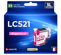 Cartouche LC521M Compatible pour Brother Magenta 500 Pages