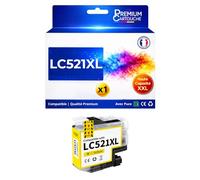 Cartouche LC521XL LC521XLY Compatible pour Brother Yellow 500 Pages