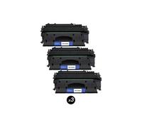 Cartouche Noir CF280X 80X compatible pour HP LaserJet Pro 400 M401a M401d, Lot de 3