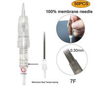 Cartouche Pour Appareil De Micropigmentation En Continu,Machine De Maquillage Avec Panneau,1r,3r,5r,5f,7f,Haute Qualité,50 Pièces - Type Mn 7f