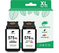 Cartouche Pour Canon 575 Et 576 Noir Et Couleur Pour Pixma Tr4755I Tr4756I Tr4750I Tr4751I Ts3550I Ts3551I Ts3750I Ts3751I Ts3752I Pg-575 Cl-576 Cartouche D'Encre Pour Canon 575 576 575Xl 576Xl