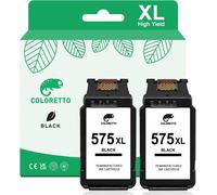 Cartouche Pour Canon 575 Noir Pour Pixma Tr4755I Tr4756I Tr4750I Tr4751I Ts3550I Ts3551I Ts3750I Ts3751I Ts3752I Pg-575 Pack De 2 Cartouches D'Encre Pour Canon 575 Pour Cannon 575Xl