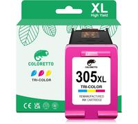 Cartouche pour HP 305 XL Couleur DeskJet 2800e 2820e 4220e 4210e 2810e 2700e 2720e 2821e 2822e 2823e 4222e 4130e 4122e Envy 6032e 6420e 6020e 6432e Cartouche d'encre HP 305 Encre pour HP 305 305XL