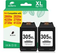 Cartouche Pour Hp 305 Xl Envy 6032E 6020 6022E 6000 6420E 6020E 6430E 6432E 6400E 6432E 6432 6422 6458 6475 6455 6455E 6452E 6450E 6400 305Xl Pack De 2 Cartouches Encre Pour Hp 305 Xl Noir