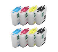Cartouche Rechargeable 1/2 Compatible avec HP 10 82 avec Puce | For impression grand format, conception réutilisable, avec puce, HP10 HP82, remplissage d'encre facile(2set)