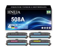 Cartouche Toner 508A, Cartouches Toner Compatibles CF360A CF361A CF363A CF362A pour HP M552dn M553n M553X M553dn M577dn M577f M577z Imprimantes,4 Colors-1 Pack