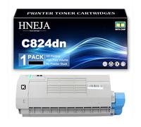 Cartouche Toner C824dn, Cartouches Toner Compatibles 46861308 46861307 46861306 46861305 pour OKI C824n C824dn C834nw C834dnw C835dnw C835dnwt C844dnw Imprimantes,Black-1 Pack