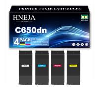 Cartouche Toner Compatible pour OKI C650dn Imprimante | Haute Capacité 9006130 9006127 9006128 9006129 Cartouches Toner Remplacement,4 Colors-1 Pack