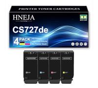 Cartouche Toner CS727de, Cartouches Toner Compatibles 75B20K0 75B20C0 75B20M0 75B20Y0 pour Lexmark CS727de CX727de CS728de Imprimante,4 Colors-1 Pack