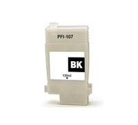 Cartouche Vide 130ml PFI-107 Compatible avec Canon IPF670 | Impression Grand Format, Design Rechargeable, Puce Intégrée, Sortie Stable, Encre Traceur(BK)