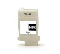 Cartouche Vide 130ml PFI-107 Compatible avec Canon IPF670 | Impression Grand Format, Design Rechargeable, Puce Intégrée, Sortie Stable, Encre Traceur(MBK)