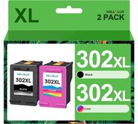 Cartouches 302 302 XL d'encre Remplacement pour HP 302 302XL 302 XL pour HP Envy 4527 4525 4520 pour DeskJet 3630 3632 3636 2130 pour Officejet 3831 3833 3830 3835 (Noir, Couleur)