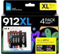 Cartouches 912 XL compatibles avec HP 912 pour HP Officejet Pro 8020, 8022, 8023, 8024, 8025, 8030 et OfficeJet 8010, 8012, 8013, 8014, 8015, 8017 imprimantes (Pack de 4)