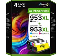 Cartouches 953Xl Compatible Pour Hp 953 Xl Cartouche Pour Hp 953Xl Pack De 4 Compatible Pour Hp Officejet Pro 7720 7730 7740 8210 8218 8710 8715 8718 8719 8720 8730 (Noir Cyan Magenta Jaune)