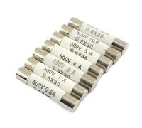 Cartouches à fusibles en céramique RO58, 5 pièces, 6x30mm, 500V F 0,5a, 1A, 2A, 3A, 4A, 6A, 8A, 10A, 13A, 15A, 16A, 20A, 25A, 30A, soufflage rapide, BS1362, 6x30mm(30A 500V)