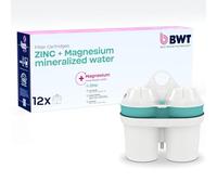Cartouches BWT ZINC & MAGNESIUM - Pack de 12 | Pour filtres à eau | Réduit le calcaire, le chlore, le plomb et le cuivre | Jusqu'à une dureté de l'eau de 26,5 °f | Minéralise l'eau | Meilleur goût