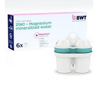 Cartouches BWT ZINC & MAGNESIUM - Pack de 6 | Pour filtres à eau | Réduit le calcaire, le chlore, le plomb et le cuivre | A partir d'une dureté de l'eau de 26,7 °f | Minéralise l'eau | Meilleur goût